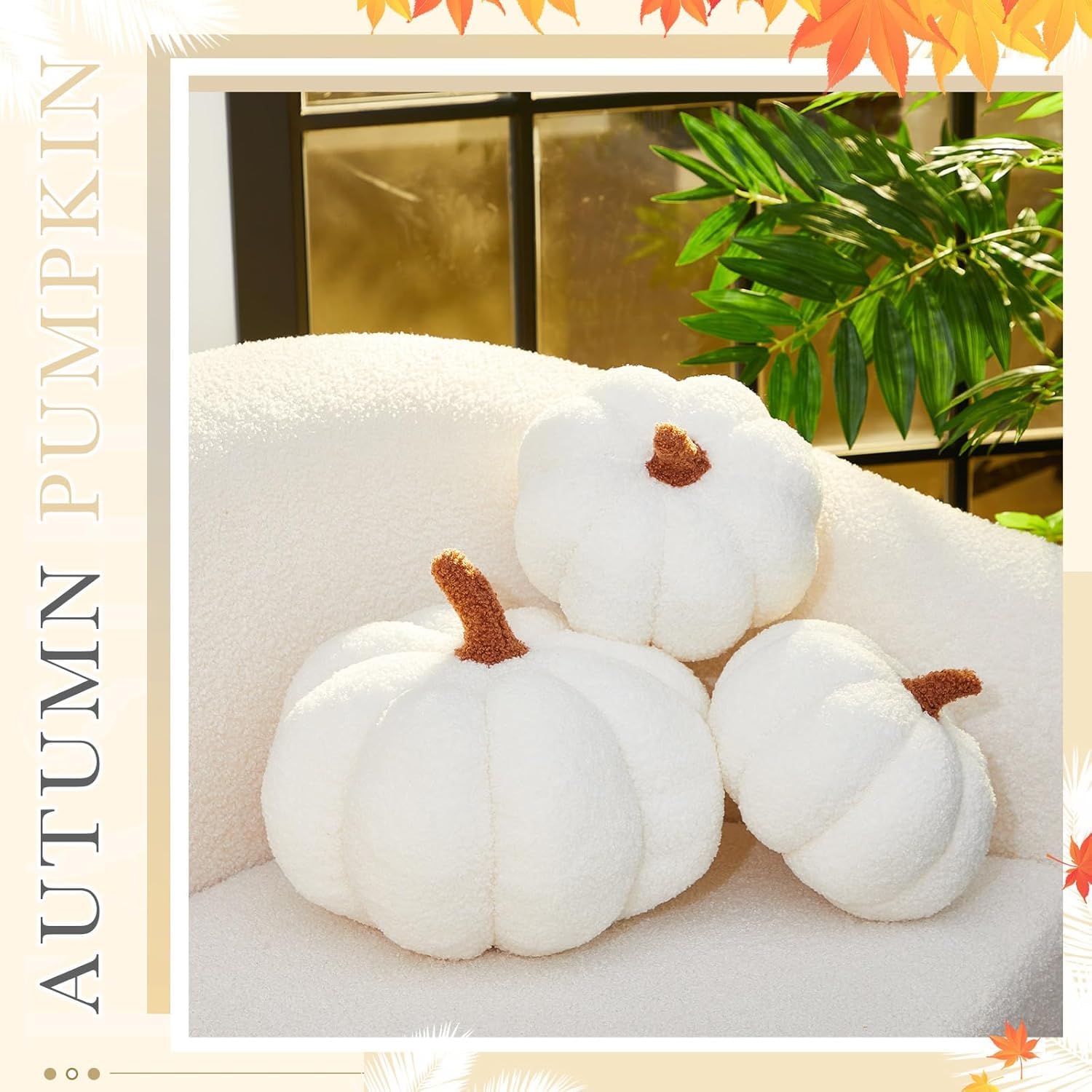 GYCF Kürbiskissen Herbstdeko - Plüsch Pumpkin Für Wohnzimmer & Halloween