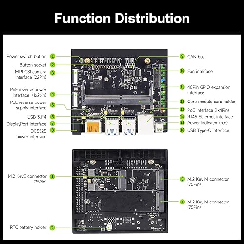 Miniatura 6 de Yahboom Jetson Orin NX 8GB 117TOPS Kit de desarrollo para AI Edge proporciona cursos de programación ROS basados en el módulo central Ubuntu22.04