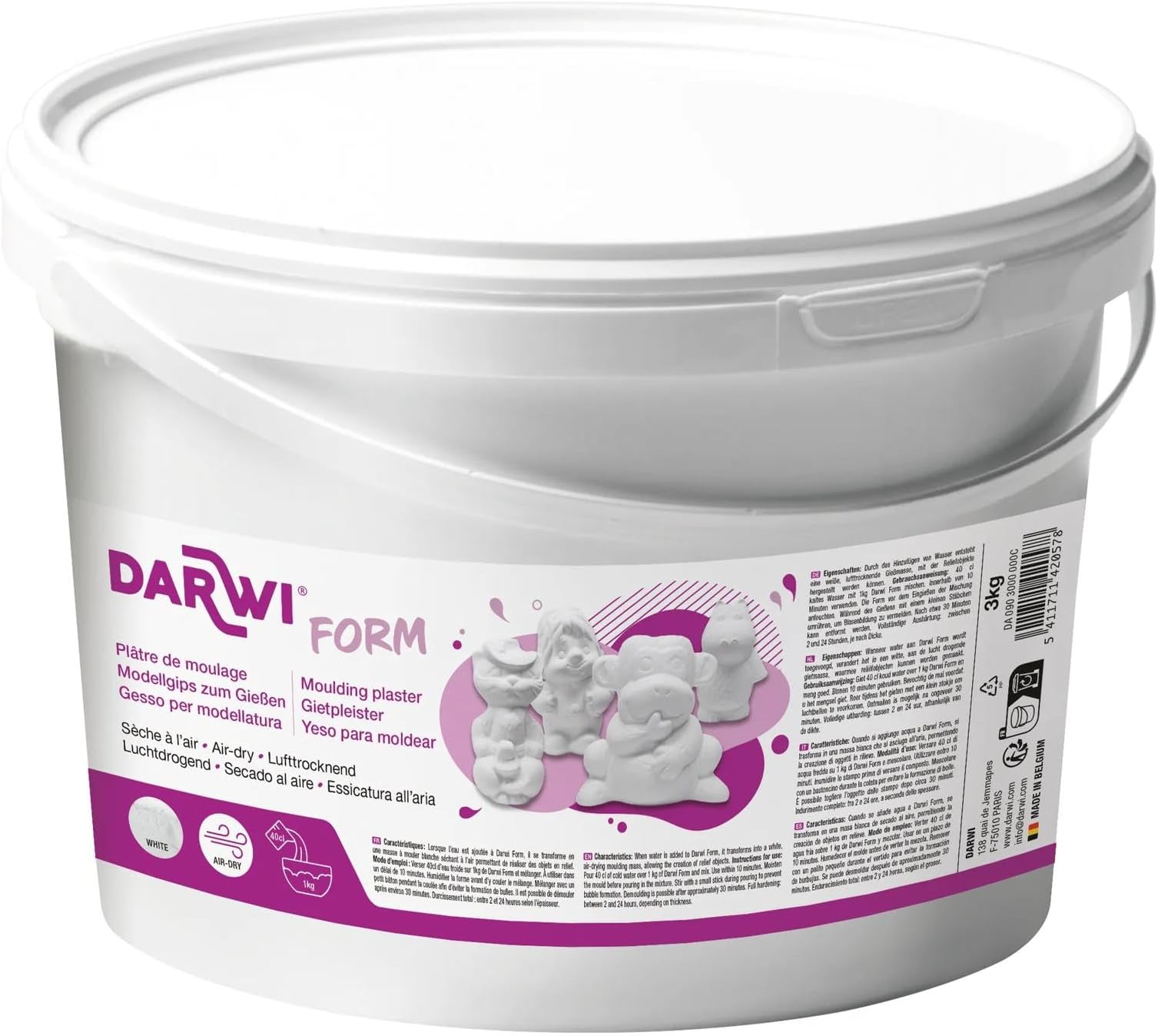 Darwi 3 Kg Plaster Moulding Plaster, White