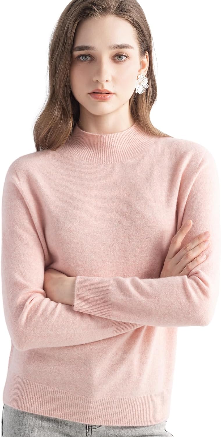 Chanyarn Women's 100% Pure Cashmere Sweater Mock Neck Long Sleeve Warm Leisure 2025 Fall Winter Knit Pullover