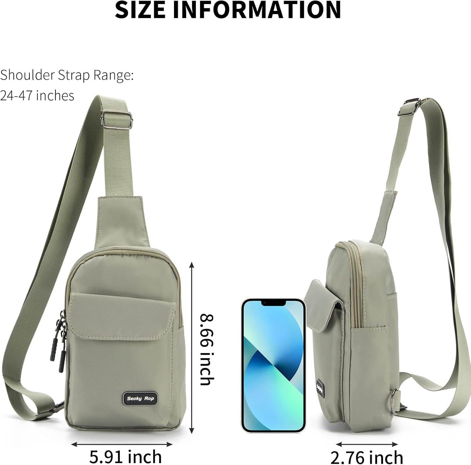 Seoky Rop Small Crossbody Bags for Women Men Nylon Water Resistant Sling Bag for Running Workout Travel - Image 2