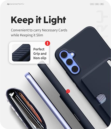 Miniatura 4 de GOOSPERY Rail 2 - Funda para tarjetas con tarjetero compatible con Galaxy A34 5G silicona ligera + protección suave Soporte para tarjetas de