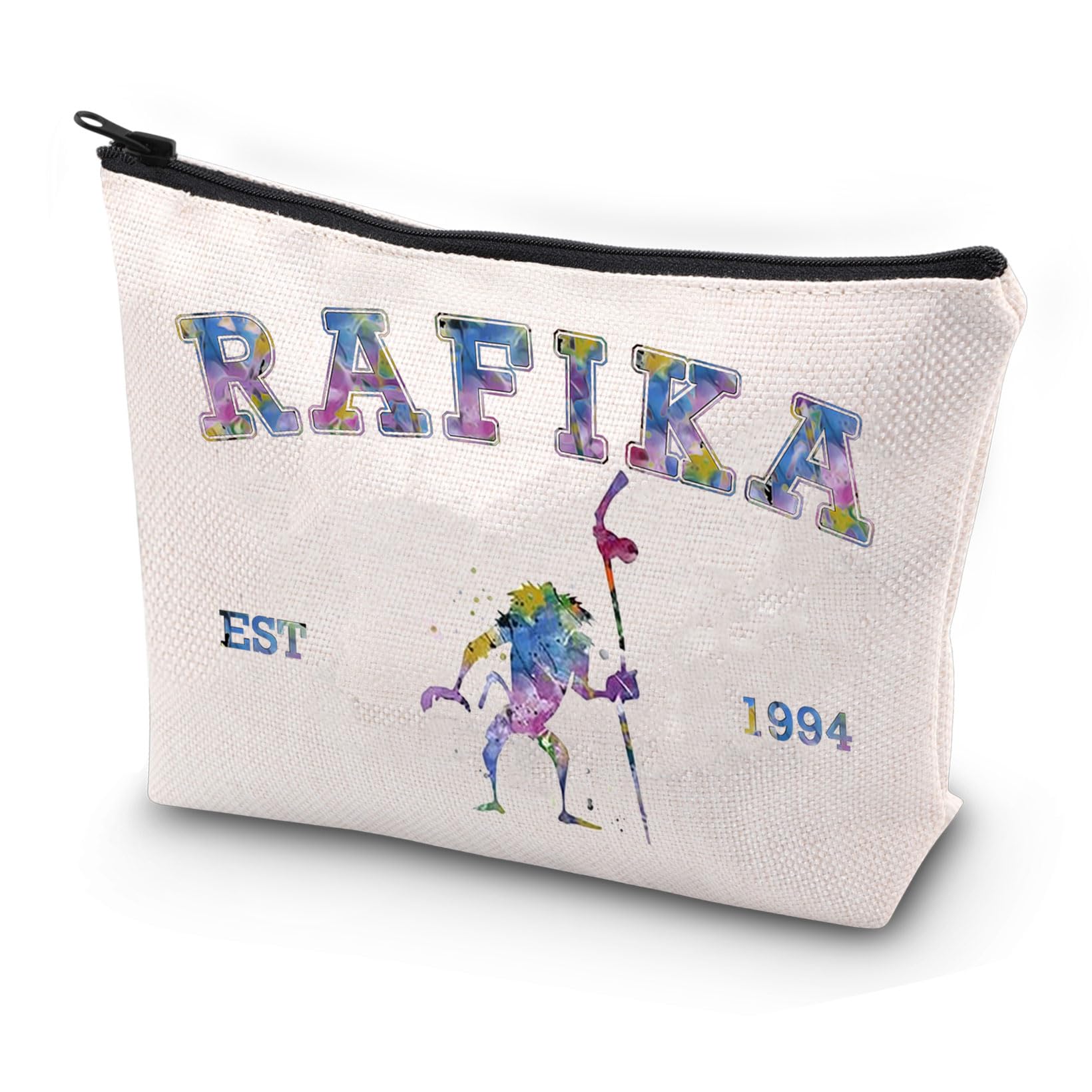 JYTAPPFunny Rafiki Makeup Bag Rafiki Est 1994 The Lion Movie Character Rafiki Merchandise Cosmetic Bag, Beige, Fashion