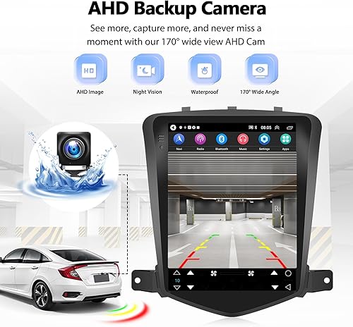 Miniatura 6 de 2G 64G para Chevy Cruze J300 2012 2011 2014 2013 2010 2009 2008 Android 13 estéreo de coche inalámbrico Apple Carplay y Android Auto, 9.7 pulgadas