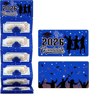 10 Slots Christmas Money Holders, Surprise Cash Gift Card Pouch (Blue Graduation)