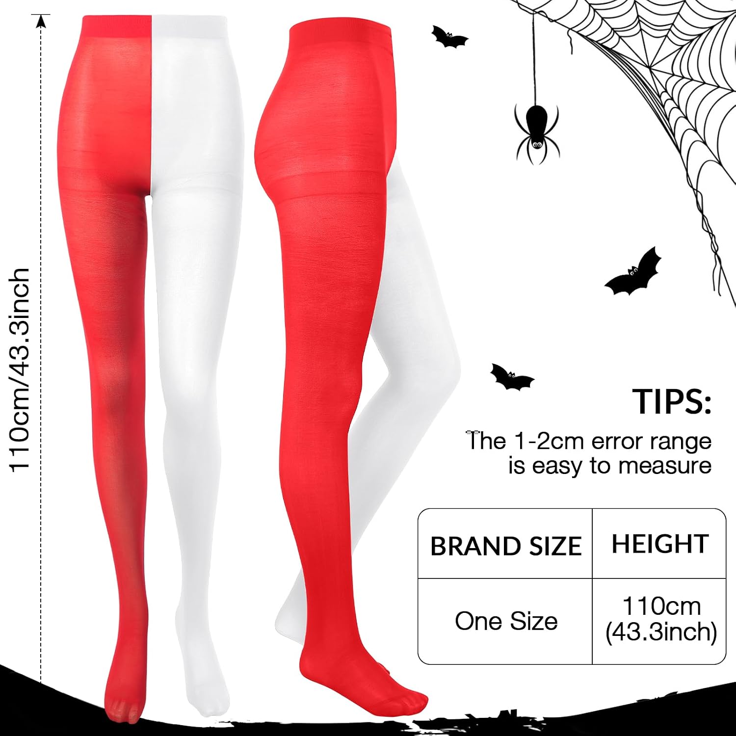 Xaatren 2 Pair Women Striped Tights Horizontal Stripe Tights for 80s 90s Halloween Christmas Carnival Mardi Gras