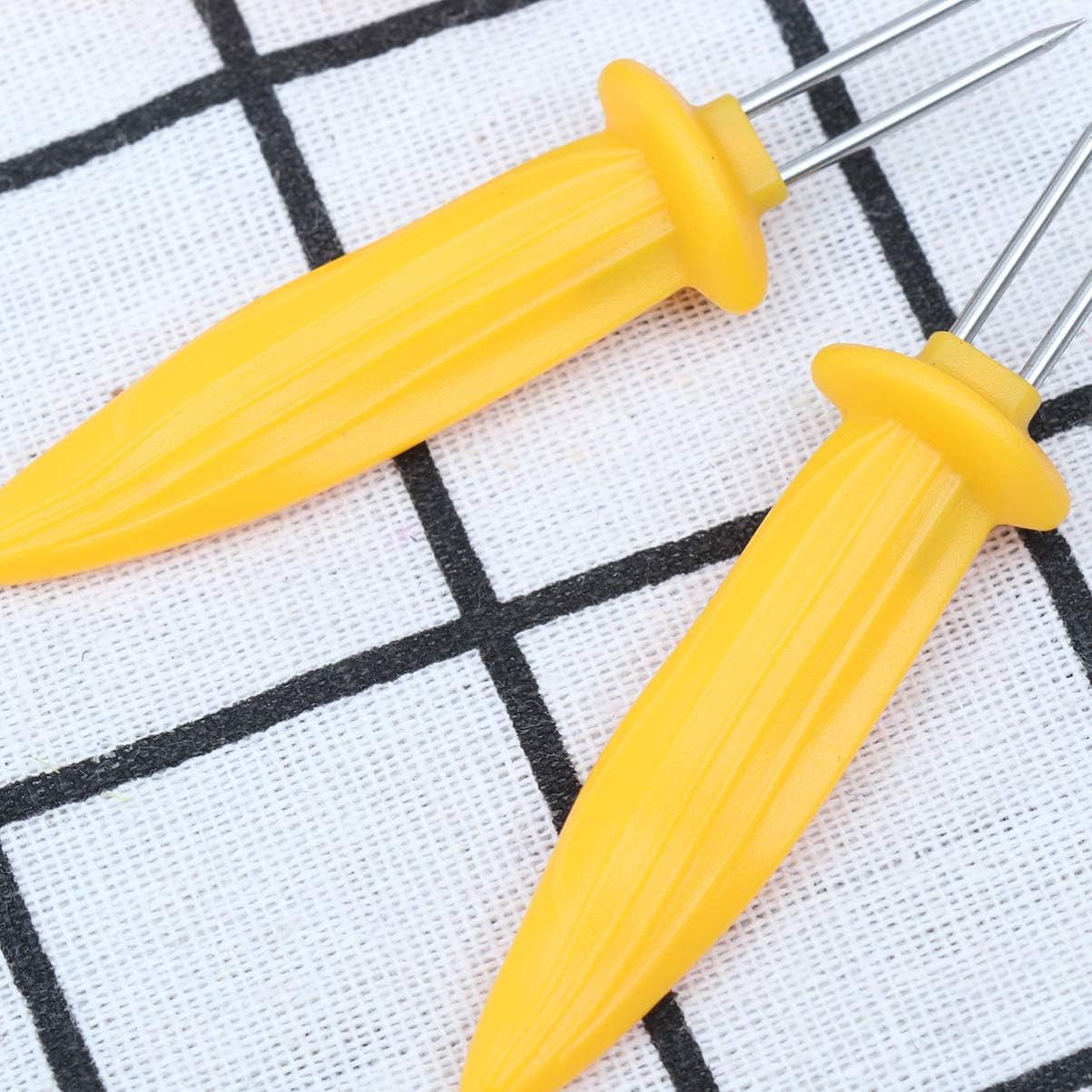 Happyyami Barbeque Grill 5 Pcs Corn Shape Handle Fork Stainless Steel Fork Handle BBQ Forks Barbecue Anti- scalding Fork Barbecue Grill BBQ Accessories for Picnic Camping Fruit Fork : Patio, Lawn & Garden