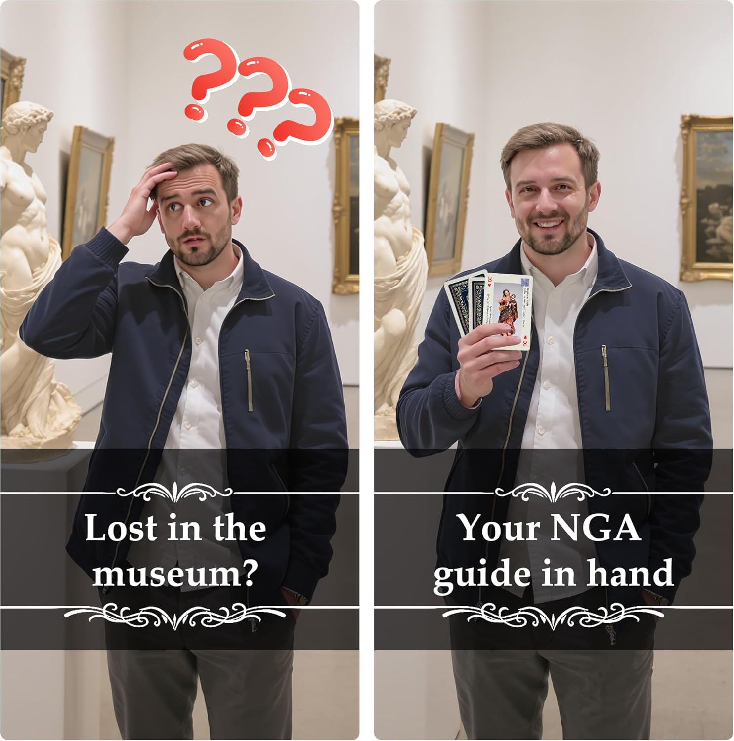 merryhome Arts of Playing Cards with QR Audio Guides - The National Gallery of Art x Discover Art & Play Cards | Themed Playing Cards | Museum Decks | Unique Gift for Art Lovers & Travelers