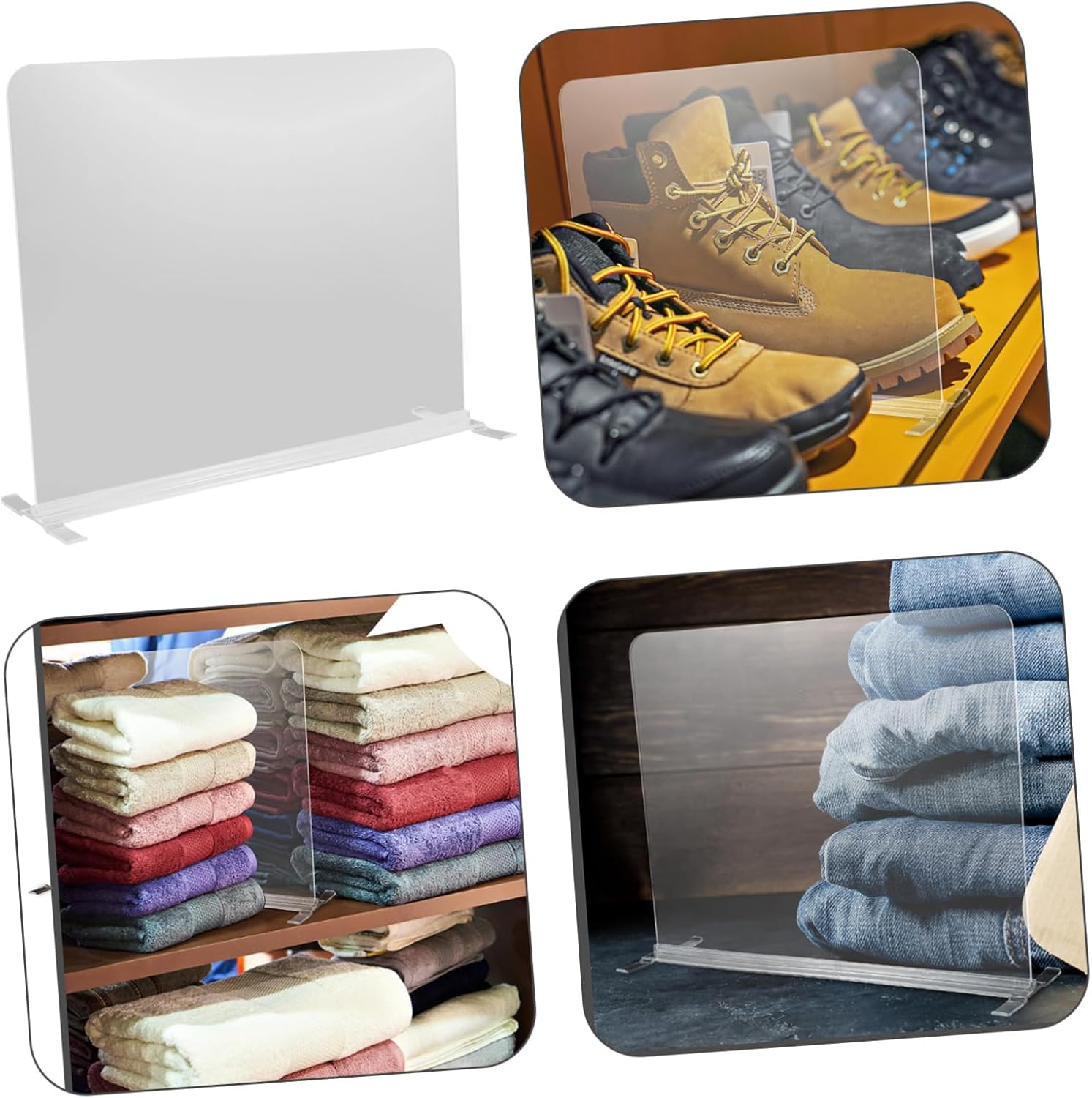 2pcs Acrylic Closet Divider Versatile Storage Organizer Robust Shelves for Wardrobe Shoe Rack and Cabinet