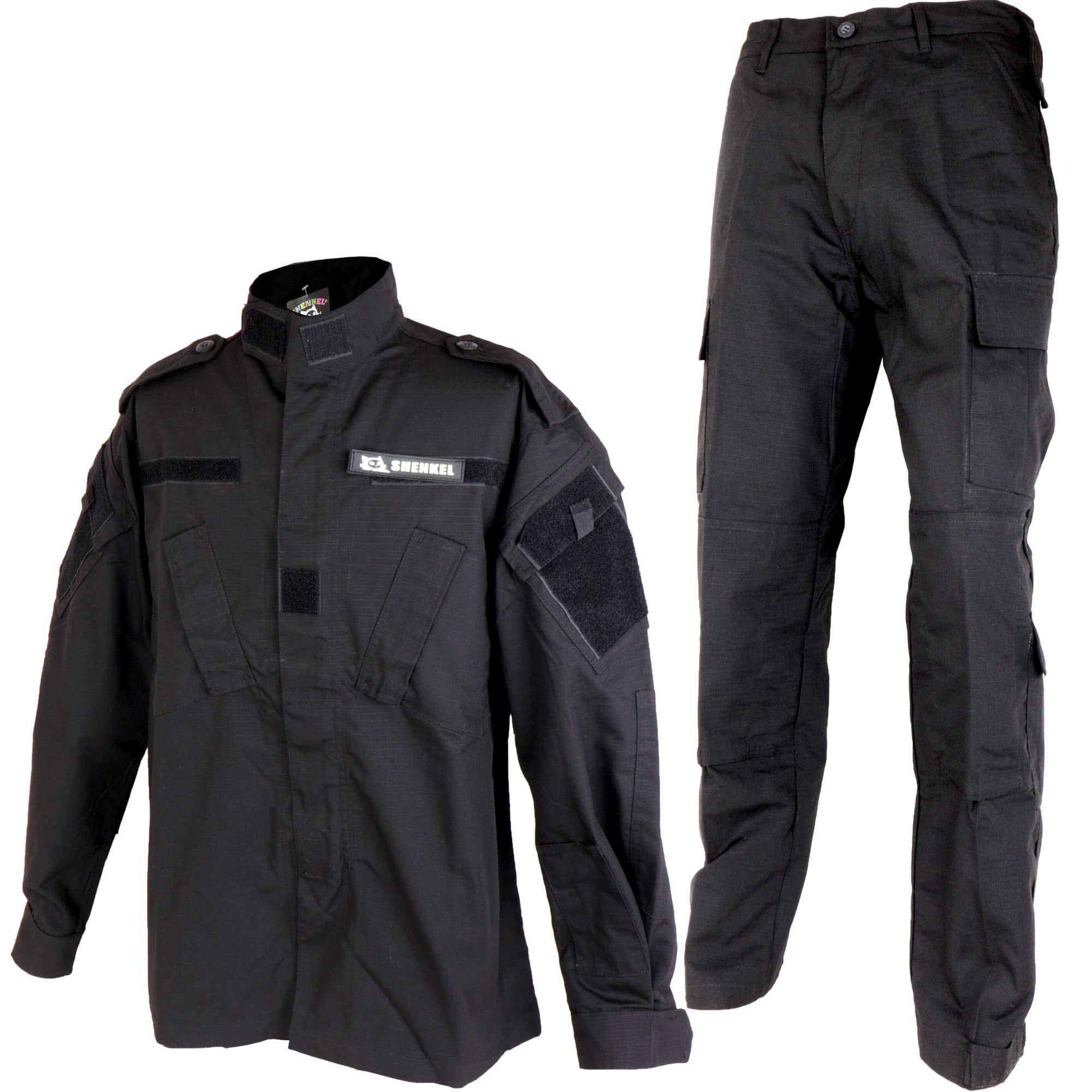 Amazon | SHENKEL 迷彩服上下セット L ブラック bdu-bk02-L | 戦闘服 通販