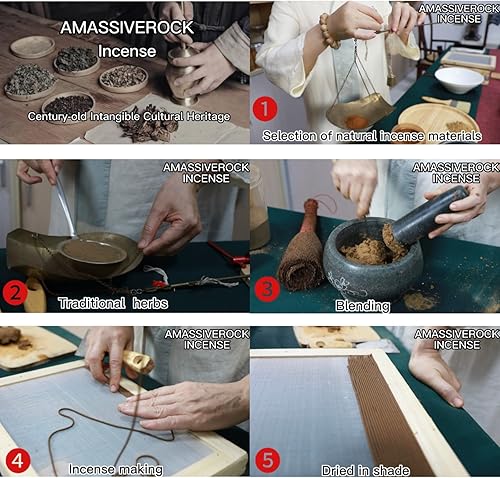 Miniatura 2 de AMASSIVEROCK Osmanthus - Varillas de incienso, incienso de sándalo, incienso de flores de ciruelo, incienso de ciprés, palitos de incienso de pera