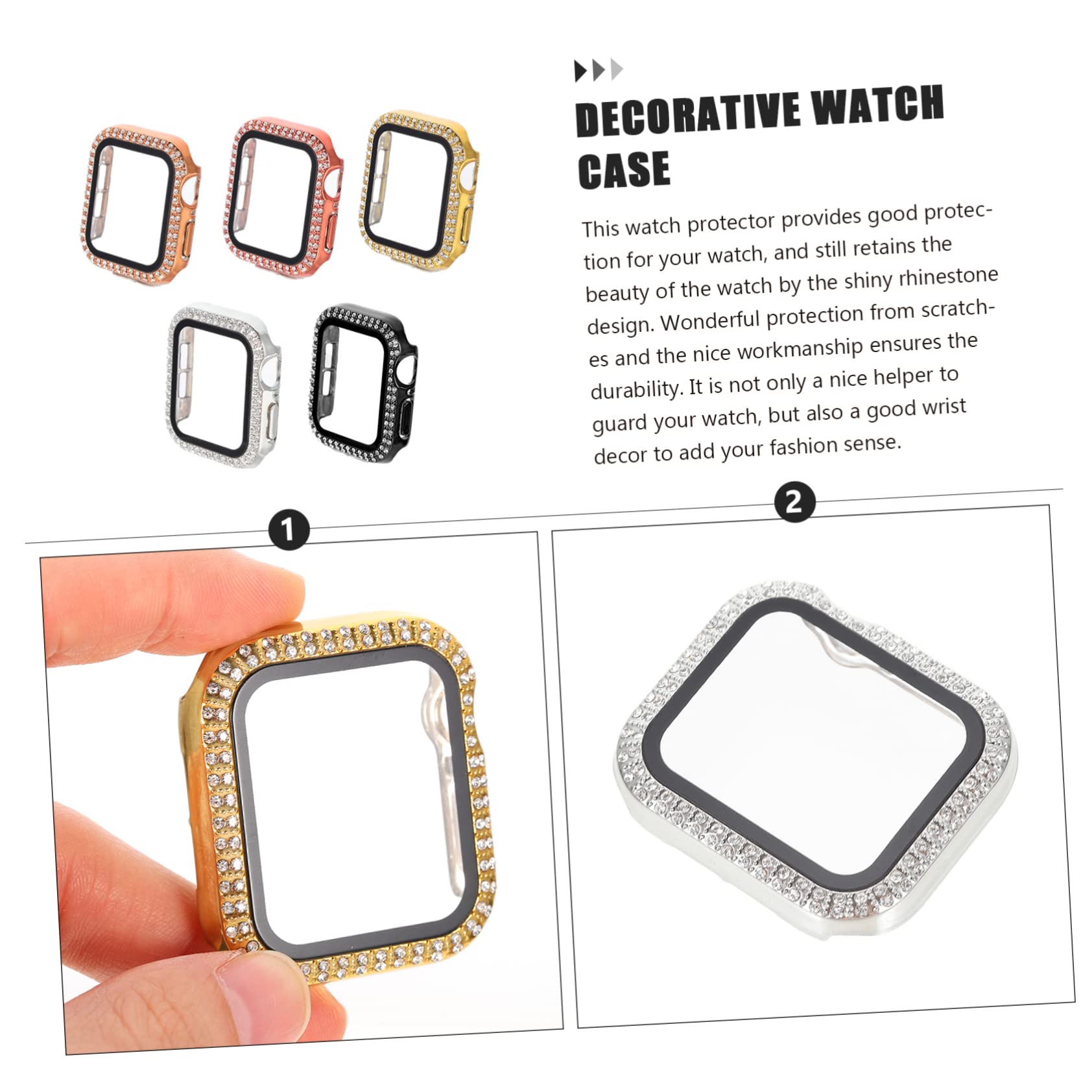 Gadpiparty 25stücke Teiliges Uhrenhülle Mit Gehärteter Folie Praktischer Schutz Für Watch Kompatibel Mit Rosé Und Roségold Anti-Kratzer Glitzer Design