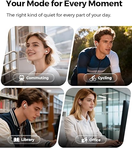 Miniatura 8 de SoundPEATS C30 Auriculares híbridos ANC, audio LDAC de alta resolución, tiempo de reproducción de 52 horas, auriculares inalámbricos con cancelación
