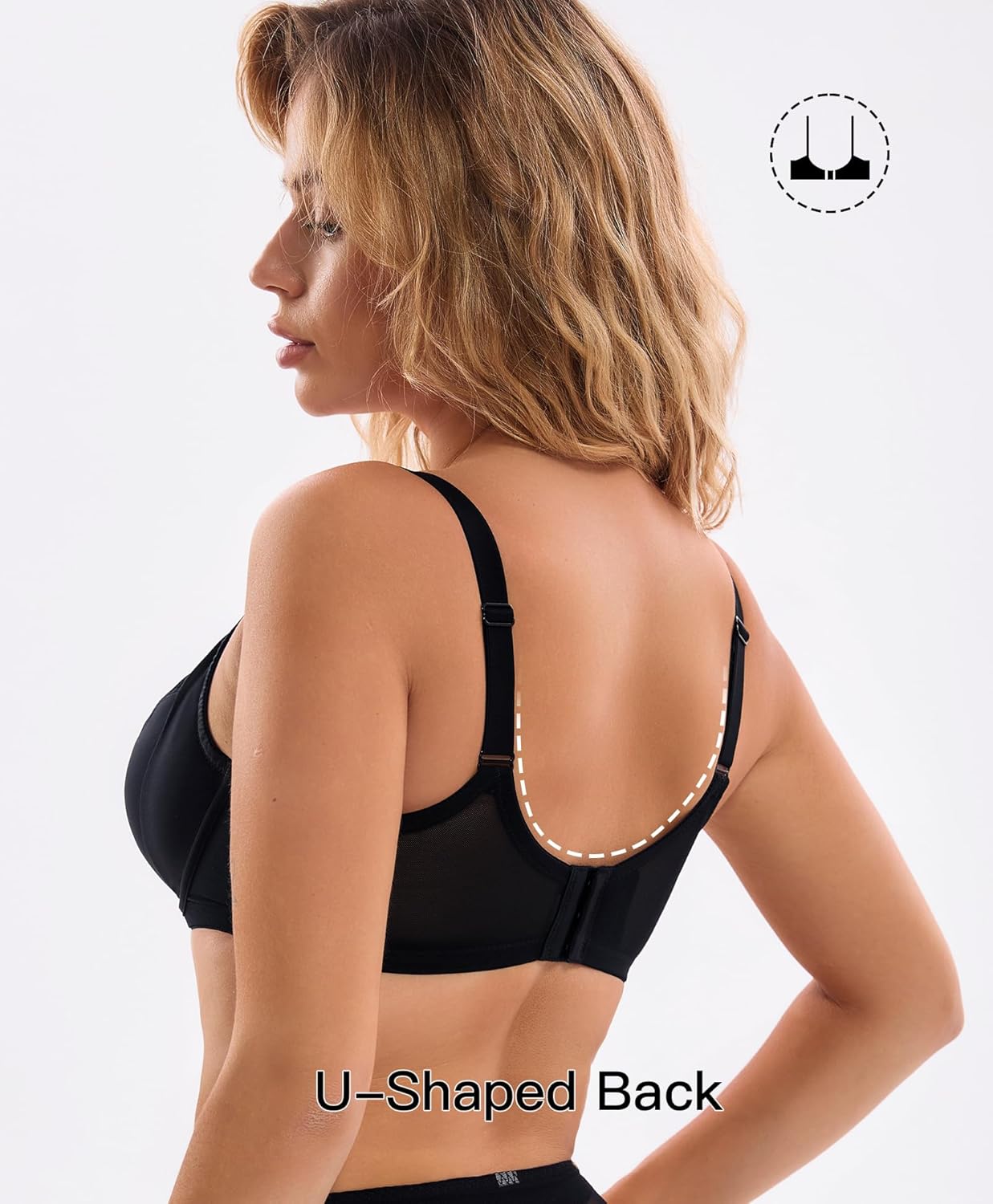 Minimizer Bras for Women Full Coverage Unlined Underwire Lace Bra Plus Size Supportive Lightweight Lace 34D-42I - Image 3