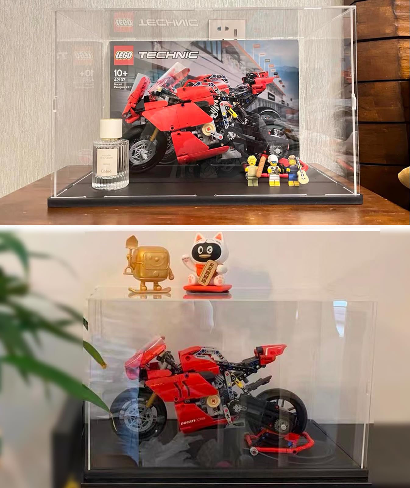 Transparante Acryl Vitrinekast voor Lego 31153 10298 75353 42107 Figuur Stofdichte Acryl Displaydoos voor Opslagspeelgoed Model Sculptuur Display Verzamelstukken, Zwart Interieur 40x20x25cm