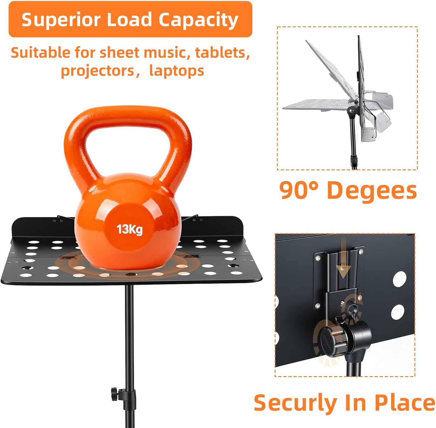 Portable Music Stand,Sheet Music Stand with Carrying Bag，30-56" Height Adjustable Music Stand for Sheet Music/Book/Laptops/Projectors