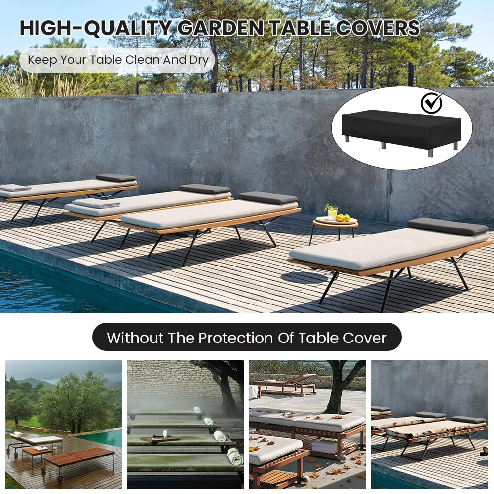 AOOWU Garden Lounger Cover, Garden Lounger Cover, Tear-Resistant Oxford Protective Cover, Waterproof, Windproof - Image 3