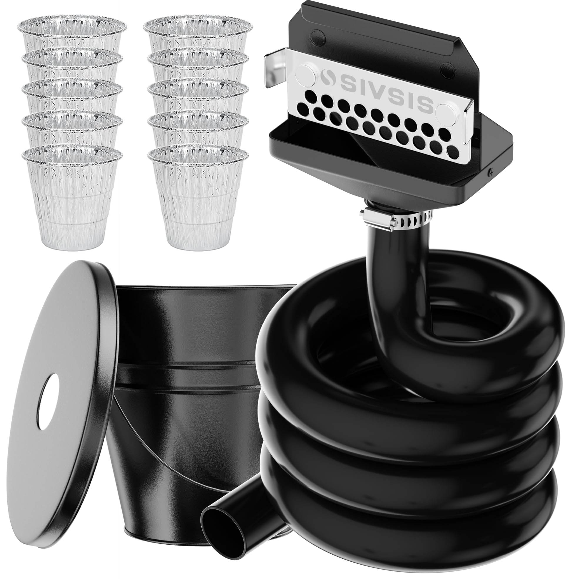 magnetic rear grease drainage funnel for blackstone griddle grease catcher for blackstone 06 gal bucket wlid 10 aluminum drip liners 304 stainless movable grease gate blackstone accessory