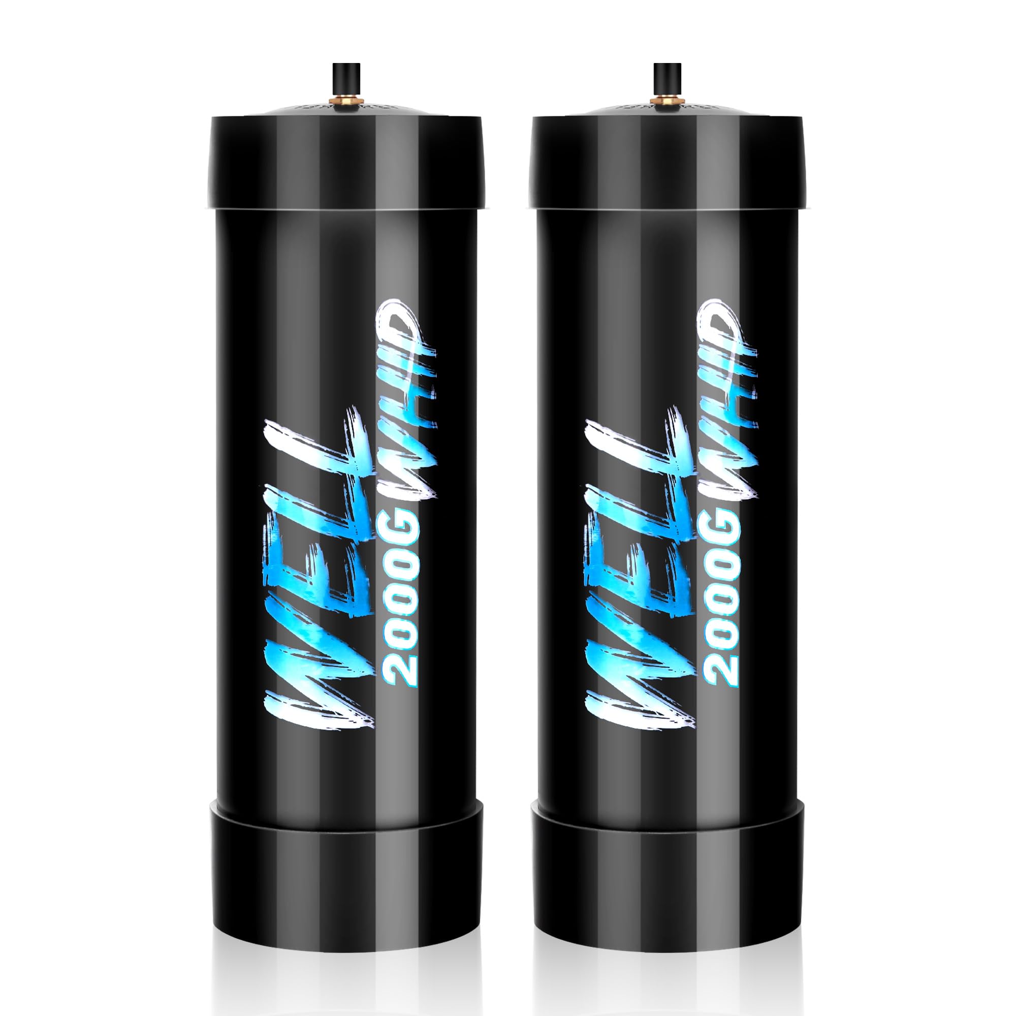 WellWhip Whipped Cream Charger - 3.3L×2（4000g） Nitrous Oxide (N2O) Tank, 99.99% Food-Grade, ISO Certified, Compatible with Most Dispensers