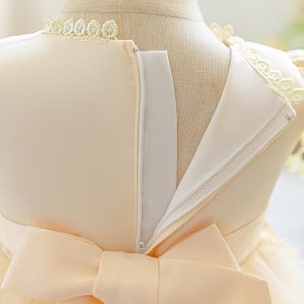 IBAKOM Baby 1st Birthday Flower Girl Dress Toddler Communion Christening Tulle Party Outfit for Pageant Baptism