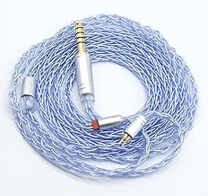 【JSHiFi-SKY】Re-cable 2pin 4.4mm Earphone Extension 5-core 4.4mm Balanced Cable 8-core Silver-plated Hi-Fi Audio Earphone Upgrade Cable Compatible with KZ and Other Chinese Earphones (2pin 4.4mm)