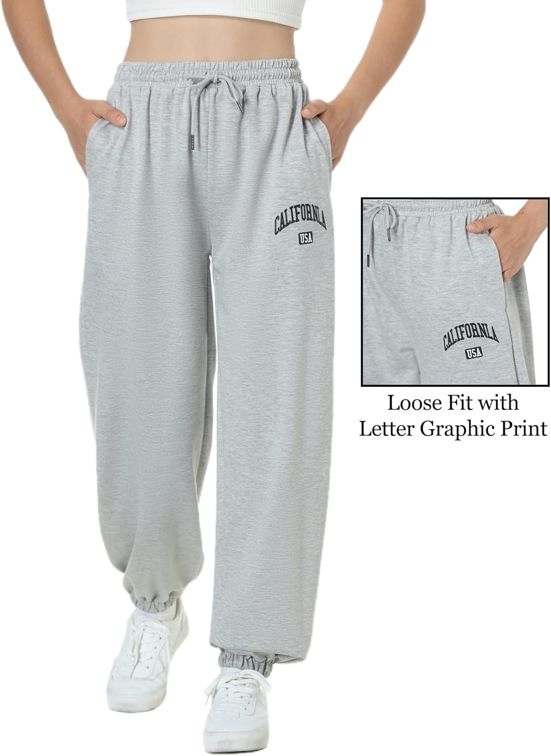 EXARUS 3 Pack Girls Sweatpants Joggers Teen Sweat Pants Cute Baggy Tween Trendy Clothes Preppy with Pockets - Image 4