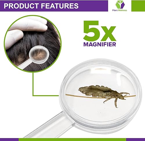 Miniatura 4 de Kit de 5 peines para piojos de primera calidad, juego completo de tratamiento completo de peine de dientes finos y lupa