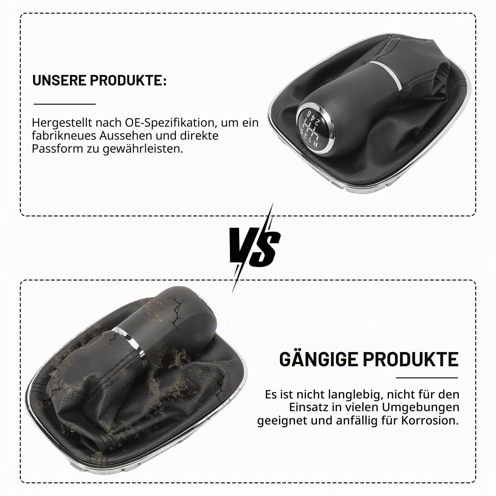 KASturbo 6 Gang Schaltknauf Kompatibel mit Opel Corsa D 2006-2014 Corsa E 2014-2019 009140093 Schwarz