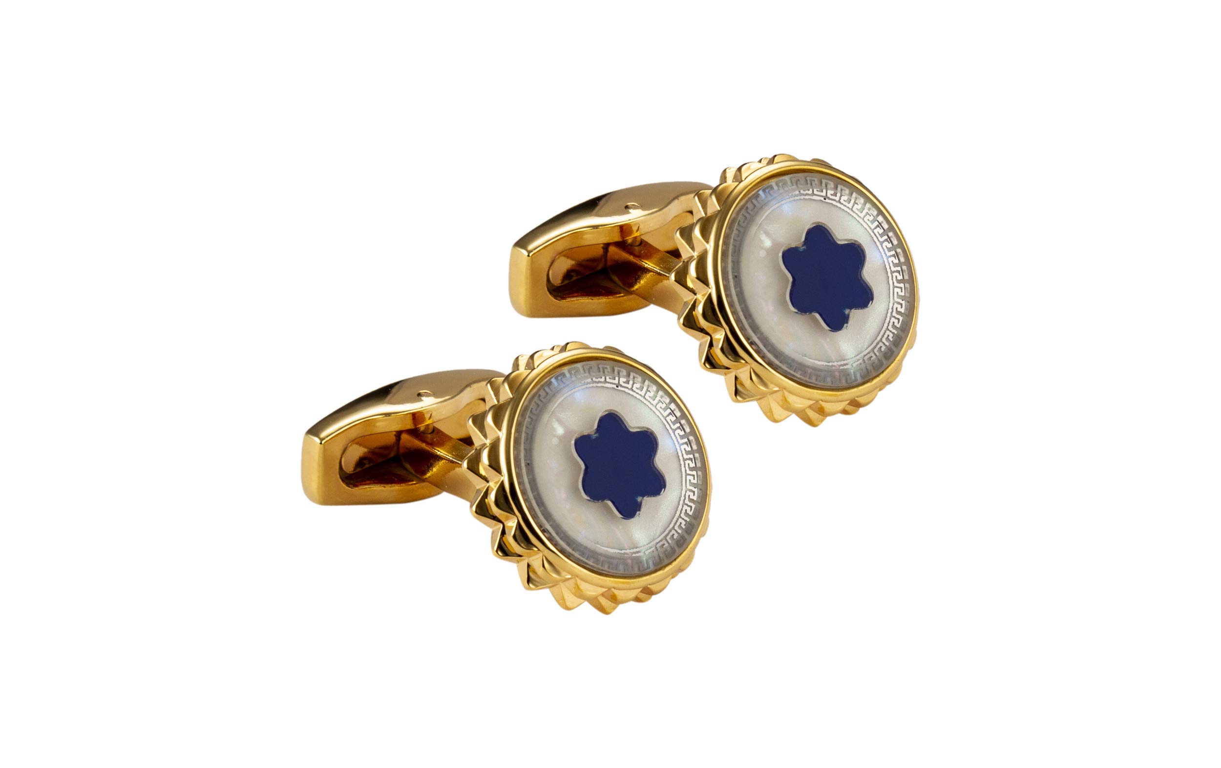 Iconic Star Emblem Formal Executive Spike Cut Cufflinks For Men (Golden)-image-36