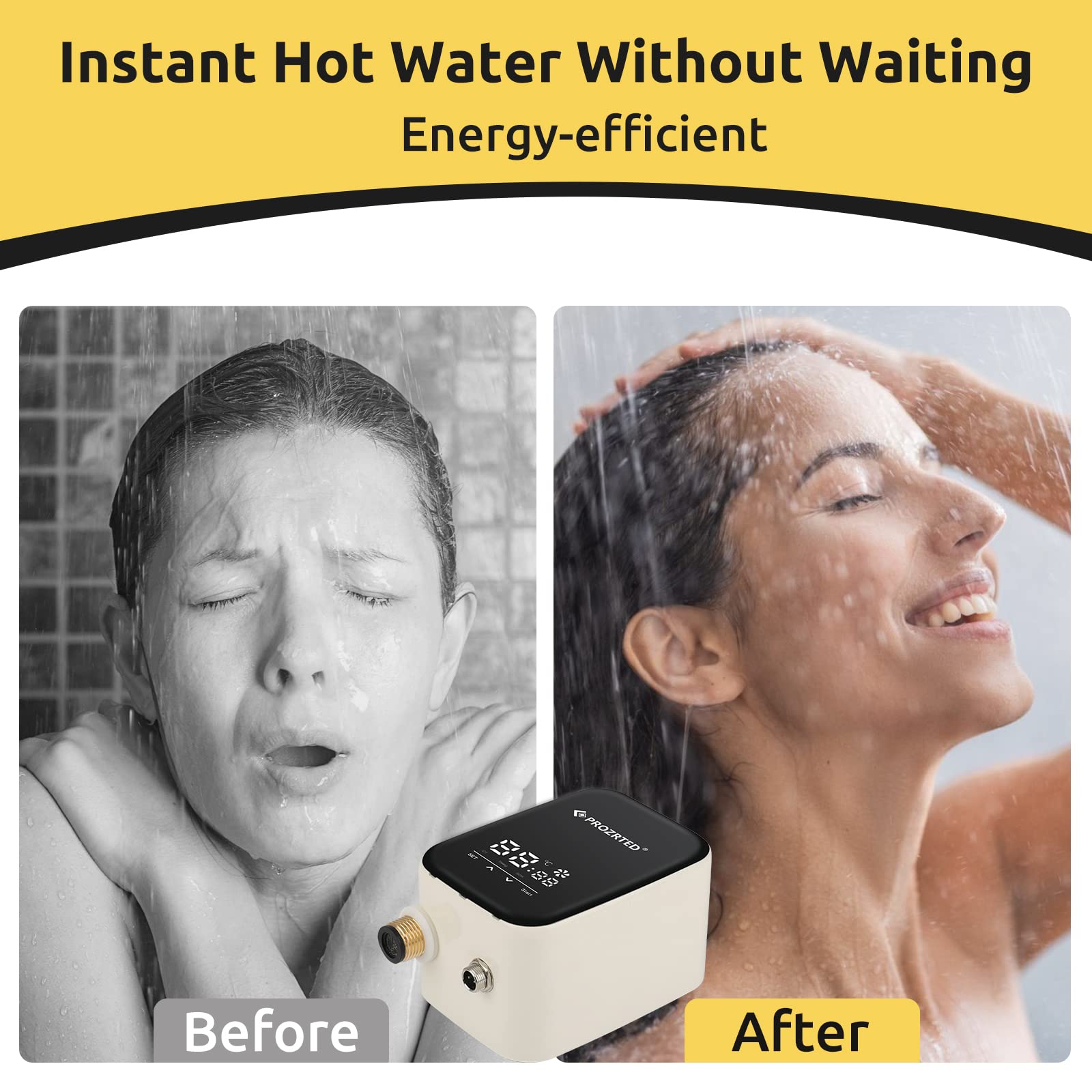PROZRTED Digital Smart Instant Hot Water Recirculating Pump System with  Built-in Thermostat Timer Digital Screen HBS24-12T - Amazon.com