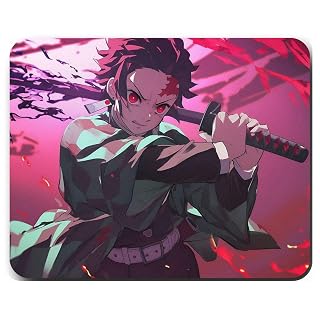 Zentora Tanjiro Kamado Mouse Pad - 9x7.5 Anime Hero Graphic - Fluid-Motion Micro-Weave Fabric - Tenacious-Traction Rubber Base with Reinforced Stitched Edges for PC & Laptop