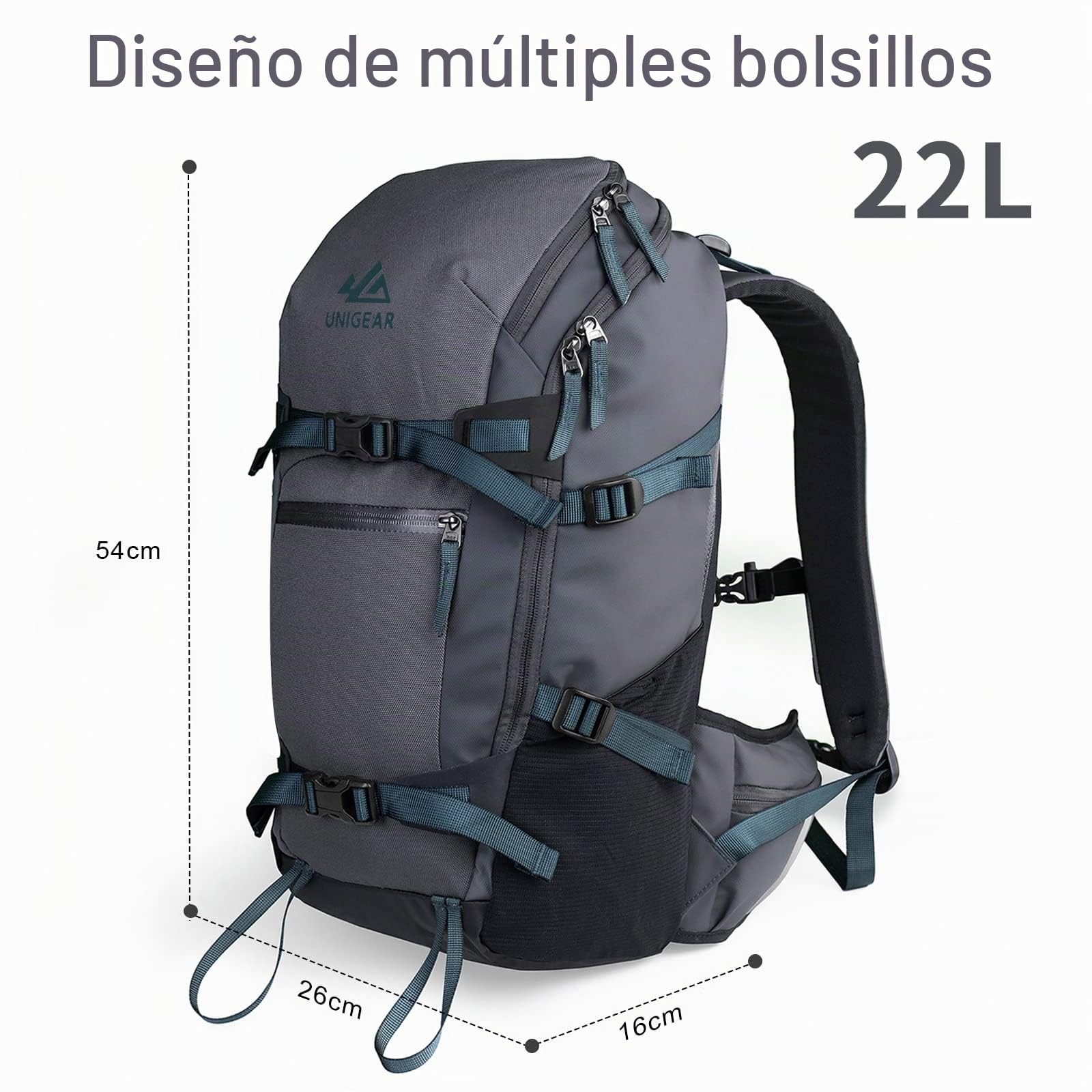 Unigear Mochila de esquí, snowboard, mochila de excursiones, hidratación al aire libre, esquí, deportes de invierno, senderismo, senderismo, ciclismo, 22 l