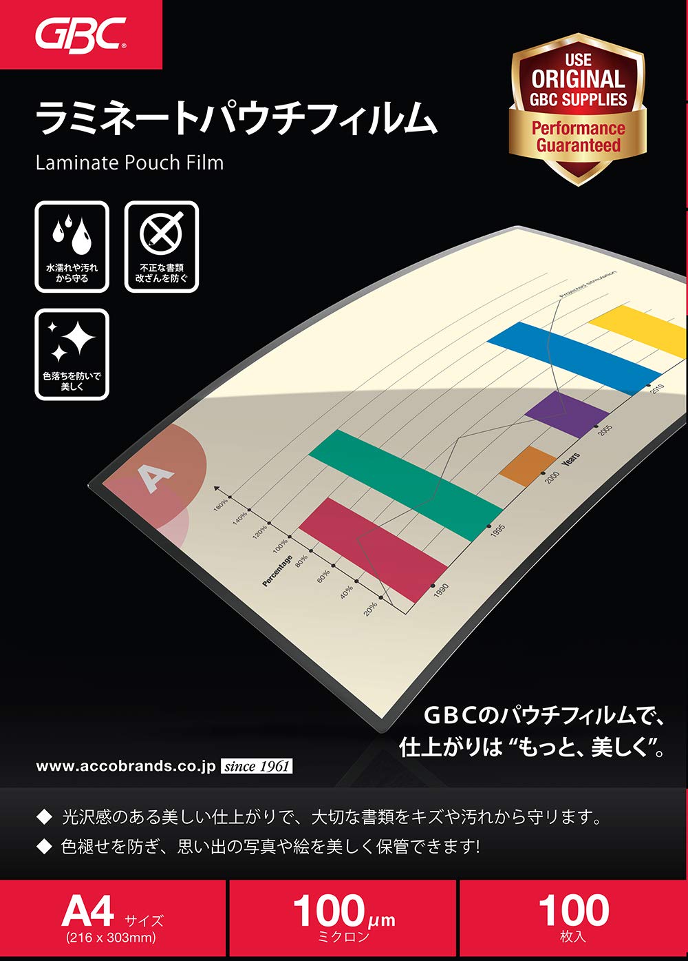 Amazon | GBC ラミネートフィルム 100ミクロン A4 100枚入 LFM-R100A4 