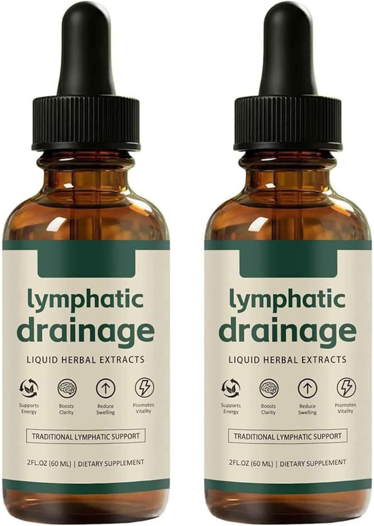 Lymphoria Lymphatic Drainage Drops,Lymphoria Wellness Drops,Lymphatic System Support,Natural Herbal Blends,Quick and Effective, for Women and Men (2Pcs)