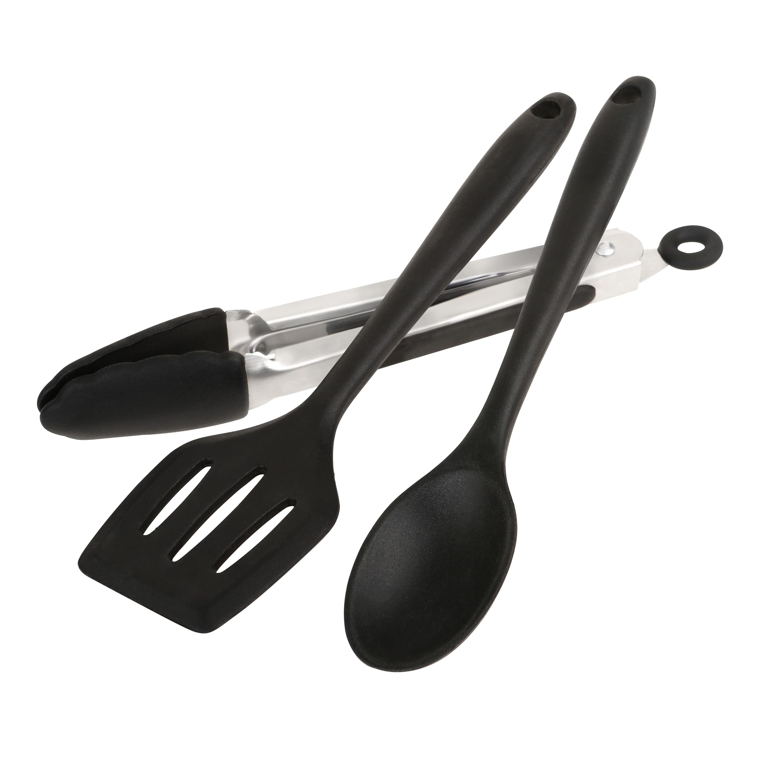 Wiltshire Silicone Mini Kitchen Tongs, Serving Spoon & Turner Set of 3, Cooking Spoon Serving Tongs & Spatula - Image 2