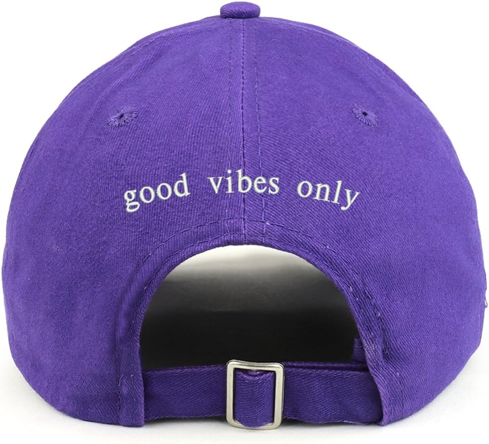 Trendy Apparel Shop Good Vibes only (Back) Embroidered 100% Cotton Dad Hat