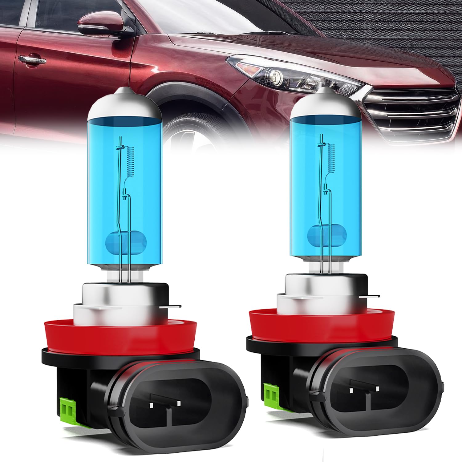 Fog Light Bulbs Compatible With Hyundai Tucson 2016-2018, H11 Fog Lights Halogen Light Bulb, Super Bright 6000K White, Plug and Play, Pack of 2