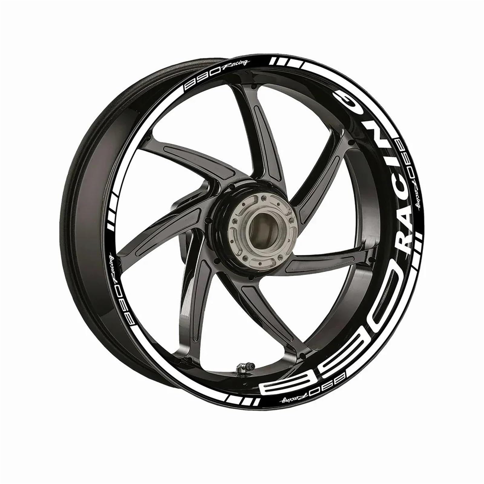 Decorative Stickers Reflective Motorcycle Wheel Rim Sticker Strips Decal Motocycle Stickers Hub Decals for Duke 890(White)