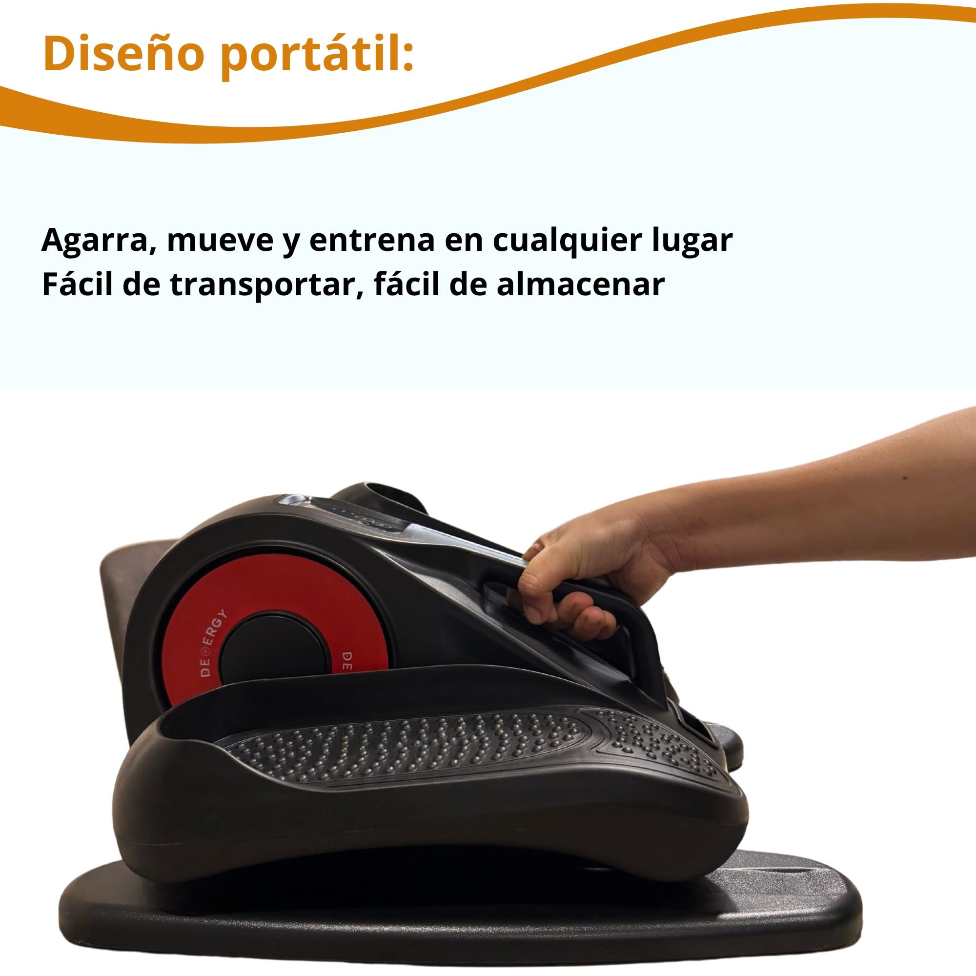 DEMERGY® Mini Elíptica Eléctrica Portátil – Pedaleador Elíptico con Pantalla LED y Mando a Distancia, 20 Niveles de Velocidad – Ejercitador Piernas para Casa Oficina, Ideal para Mayores Rehabilitación
