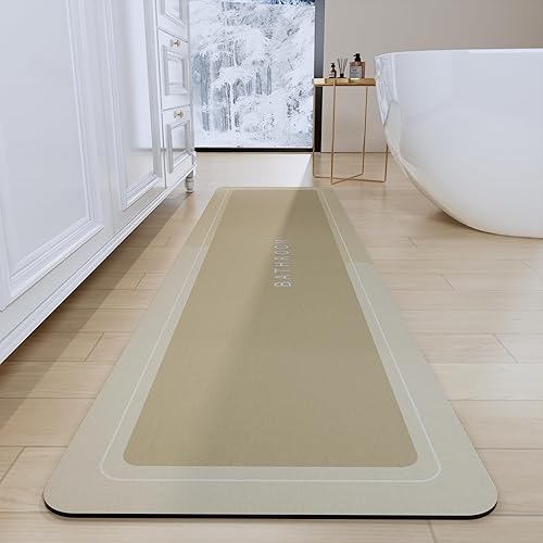 Vista 21 de Alfombras de baño 24x48 pulgadas, alfombra mágica moderna para el baño, alfombra de goma antideslizante de secado rápido absorbente, alfombras