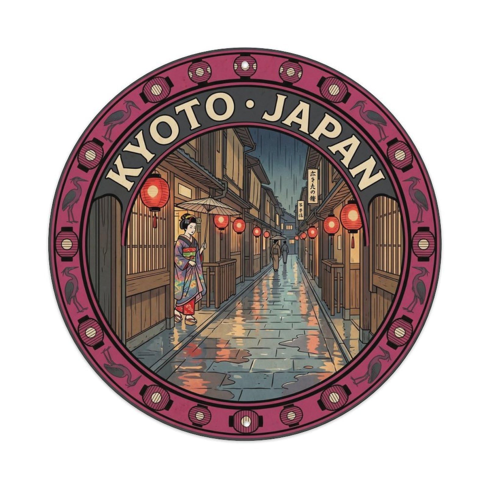 Kyoto Pontocho Alley Temple Travel Heritage Landmark Metal Tin Sign