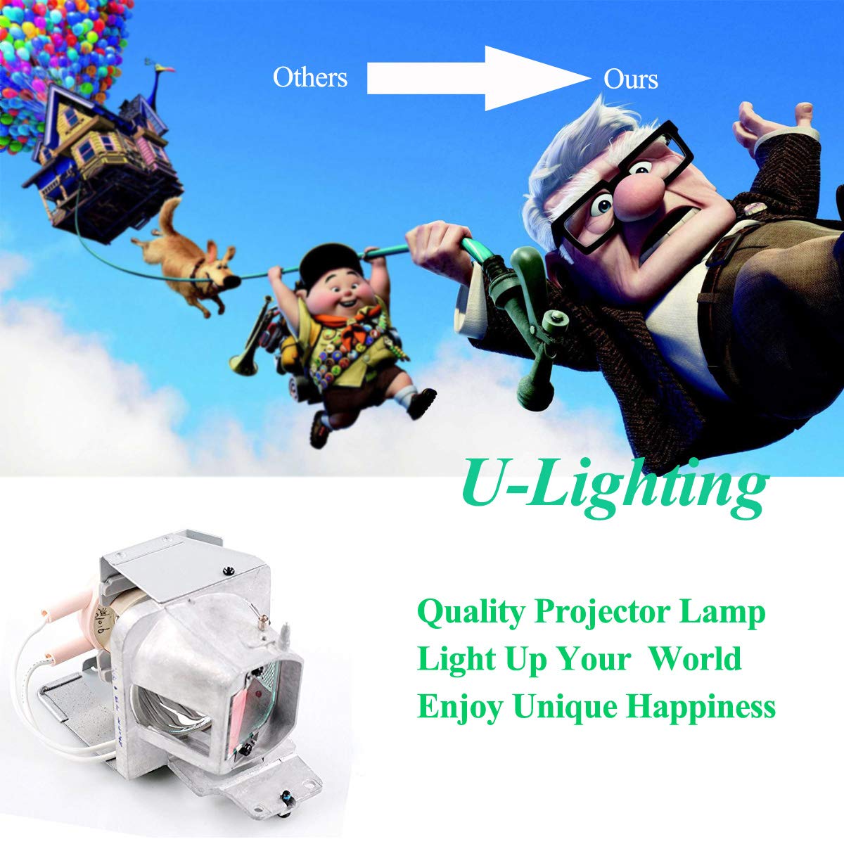 U-Lighting BL-FP240G / SP.7AZ01GC01 - Lampadina di ricambio con alloggiamento per OPTOMA DH350 EH334 EH335 HD143X HD144X HD27e WU335 WU337 HD28DSE DH1012