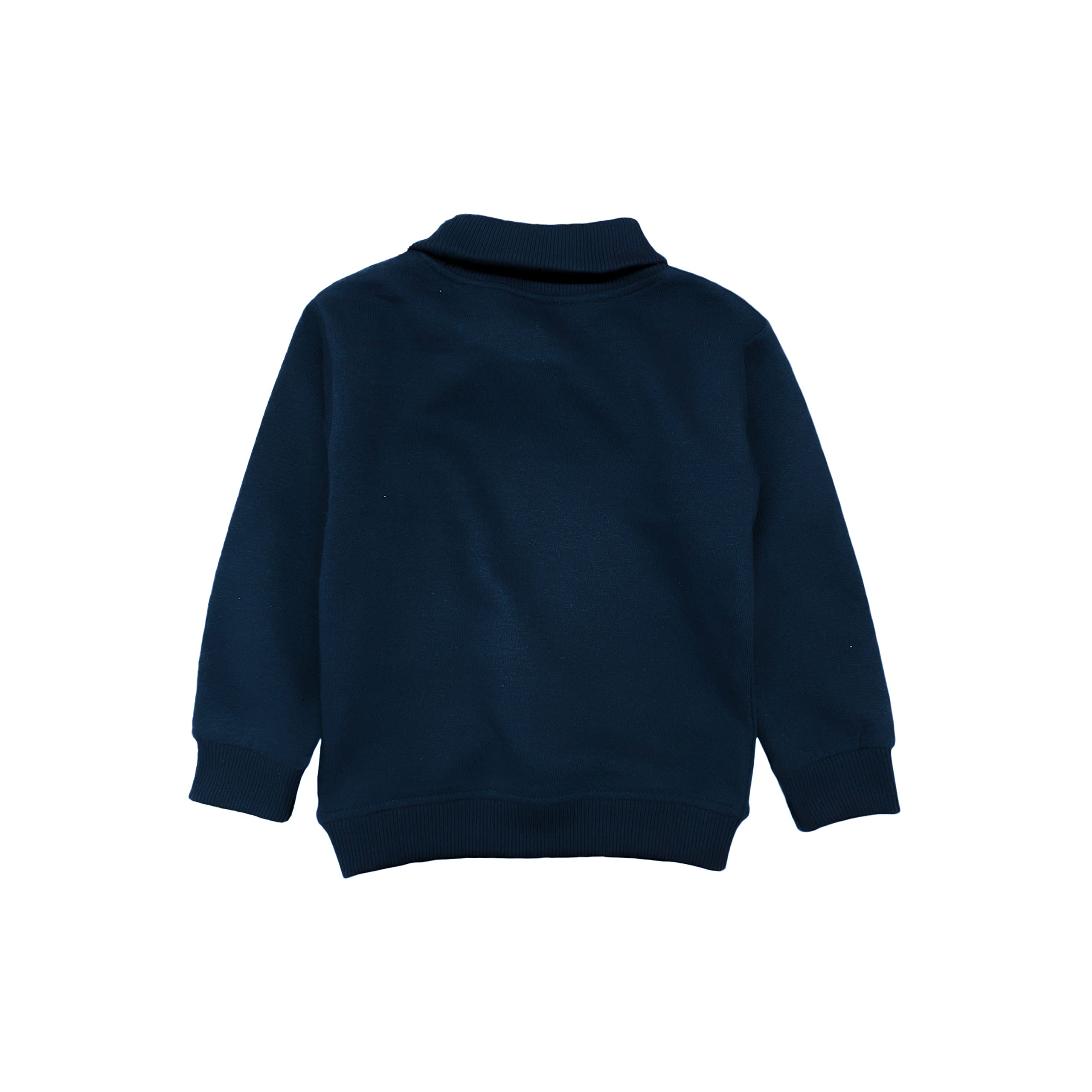 YUV Baby Boys & Girls Winter wear Turtle Neck Cotton Fleece Navy Color Regular Fit Sweatshirt - 18 to 24 Months