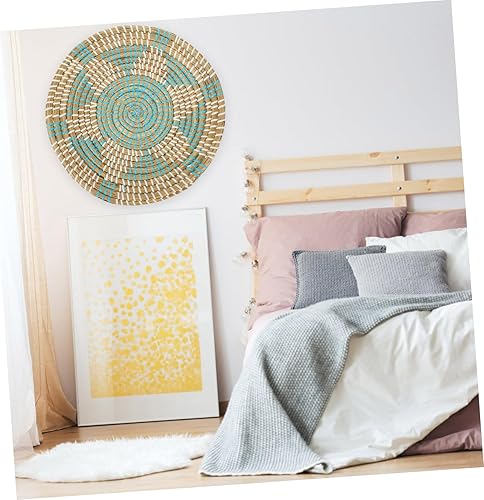 Miniatura 9 de Cesta tejida de pared bohemia cesta de pared delicada arte de pared cesta tejida redonda cesta de ratán arte de pared cestas planas tejidas