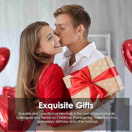 Miniatura 7 de Llavero de cuero para hombre y mujer, llaveros para llaves de coche con 5 llaveros y llavero de anillo en D antipérdida, Mármol púrpura