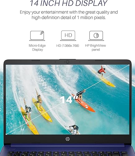 Miniatura 4 de HP Computadora portátil de 14 pulgadas, procesador Intel Quad-Core 4120, 16 GB de RAM, 320 GB de almacenamiento (64 GB eMMC + 256 GB Micro SD),