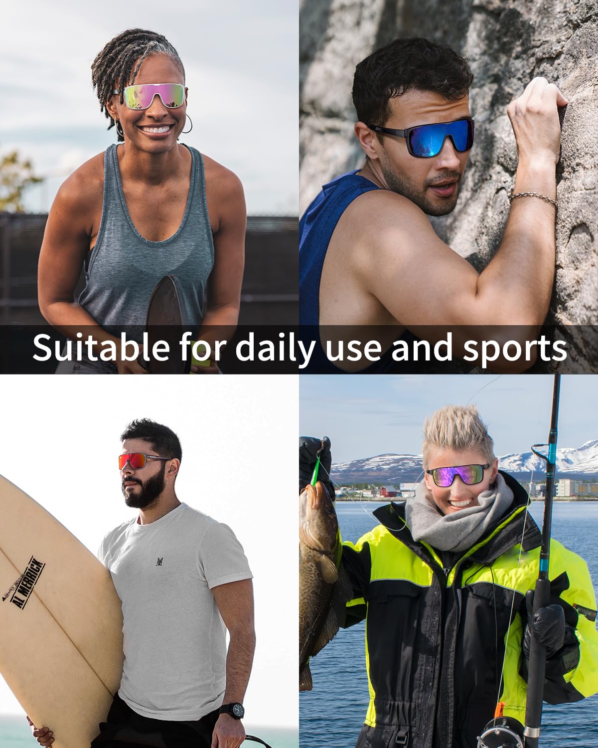 Gafas de sol deportivas polarizadas para hombres y mujeres, jóvenes, béisbol, correr, ciclismo, conducción, pesca, tenis, golf, motor TAC UV400 TR90