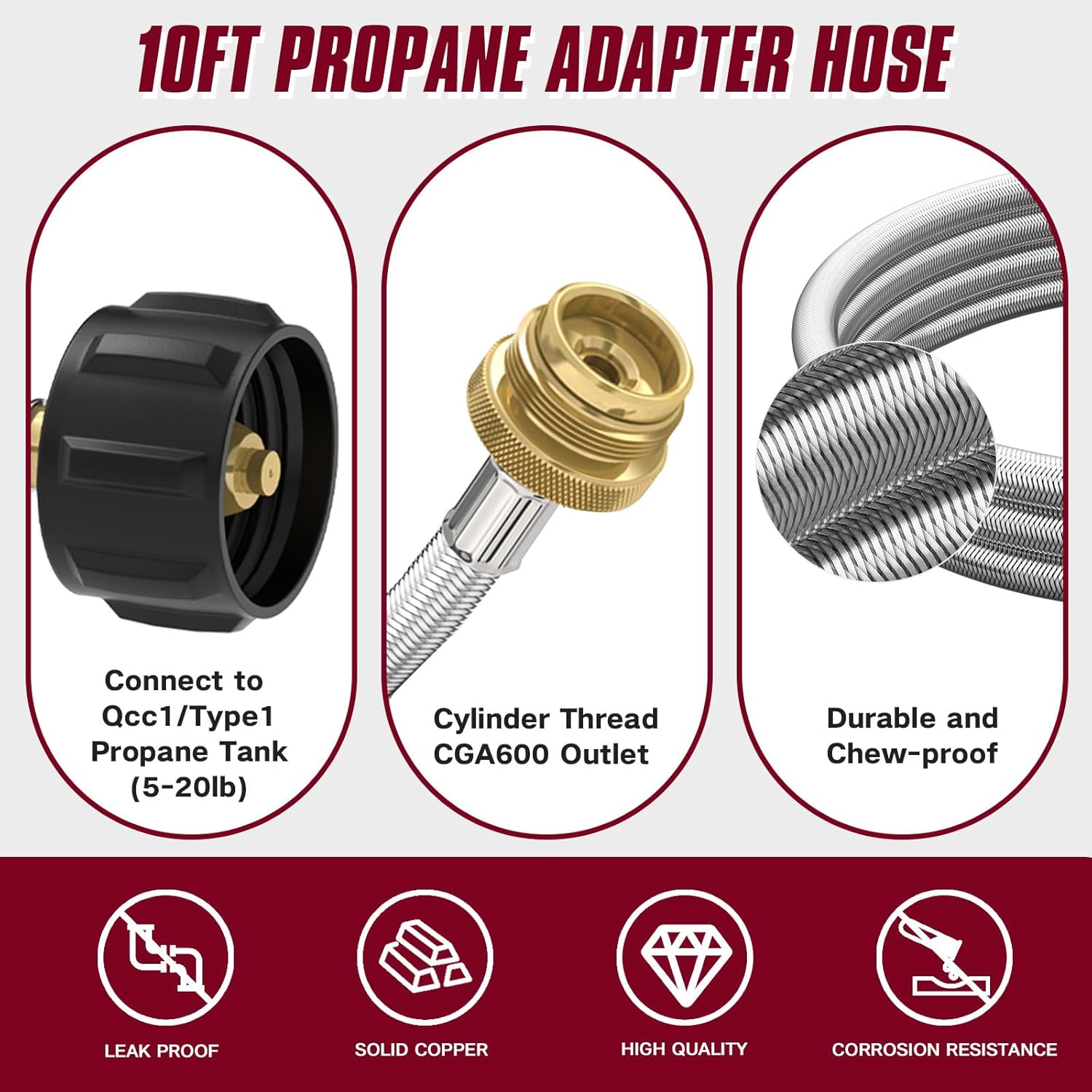 Propane torch weeds burner kit, large propane torch high BTU, Blow Torch with 1lb Propane Converter 10FT Braided Hose, Heavy Duty Flamethrower with Turbo Trigger for Weeding,Roofing, Melting Ice/Snow