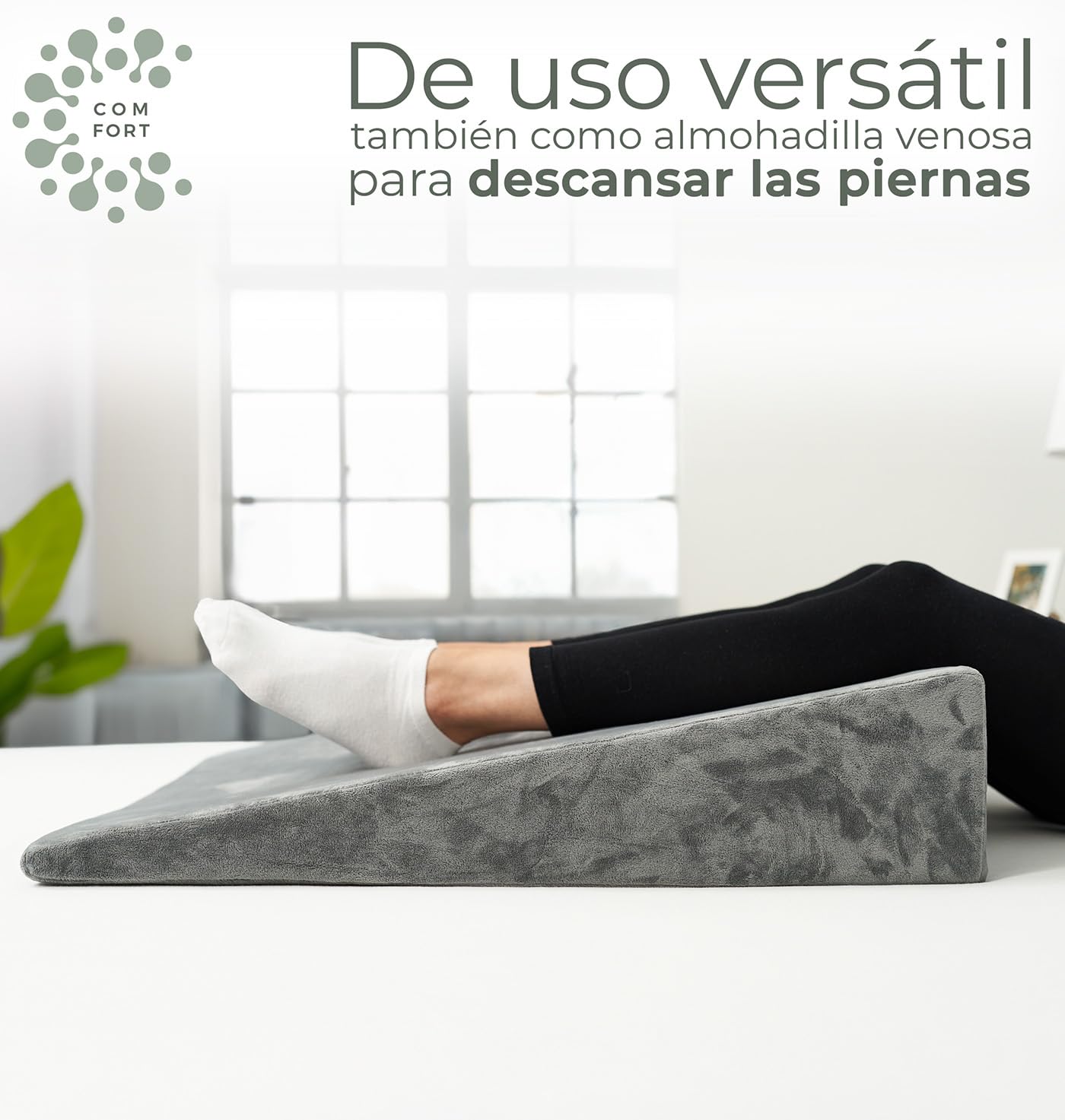 Well B4 Cojín cuña ergonómico para Cama y sofá, Almohada cuña [con 2 Zonas de reclinación], cojin Espalda, cómoda Almohada antirreflujo y cojín de Lectura para elevación del sueño o como Respaldo