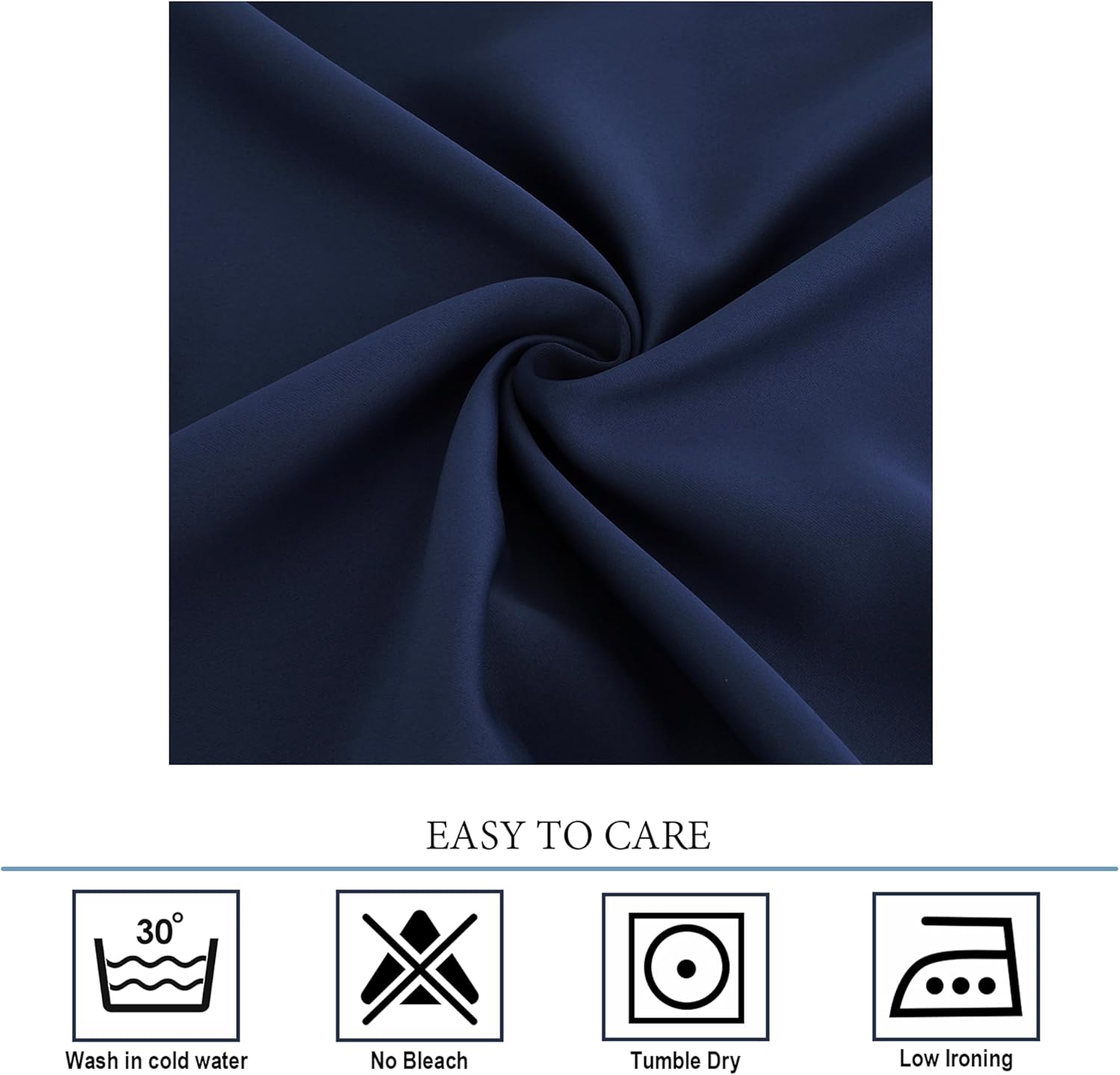 Diraysid Navy Blue Blackout Curtains for Bedroom and Living Room Thermal Insulated Room Darkening Curtains Drapes, 66 x 84, 2 Panels